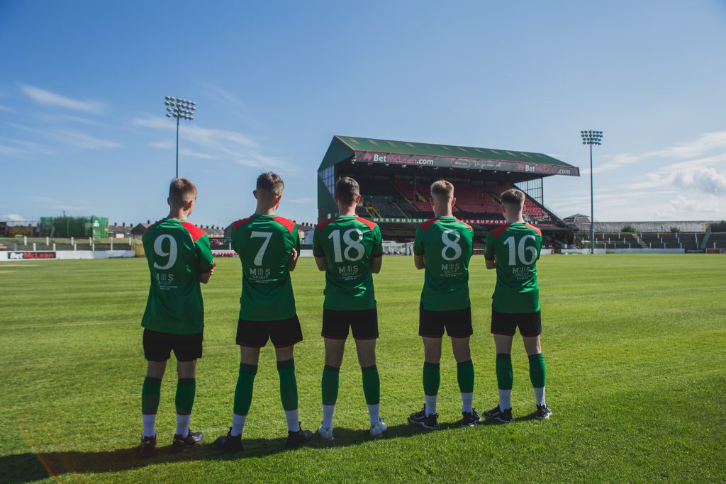 Glentoran Academy Players at the Oval Grounds