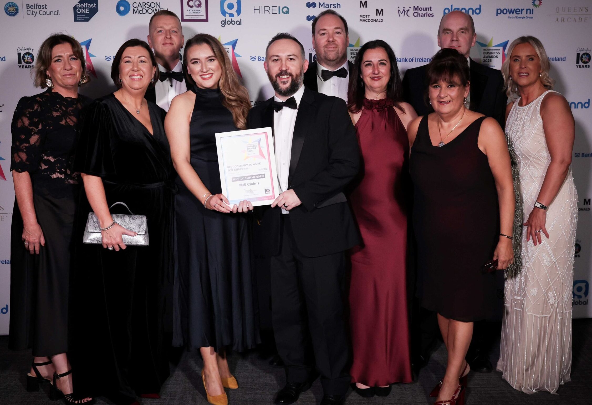 MIS awarded Highly Commended in Best Place to Work Category at Belfast Chamber Business Awards 2025